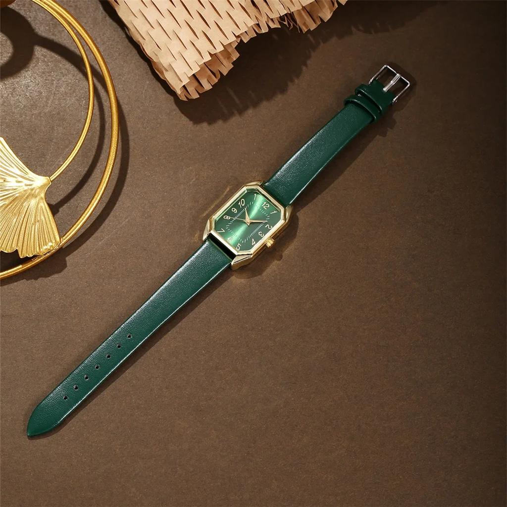 1/5/6PCS Luxury Square Women's Watches Fashion Ladies Quartz Wristwatch Jewelry Set Classic Simple Femme Relógios Masculino