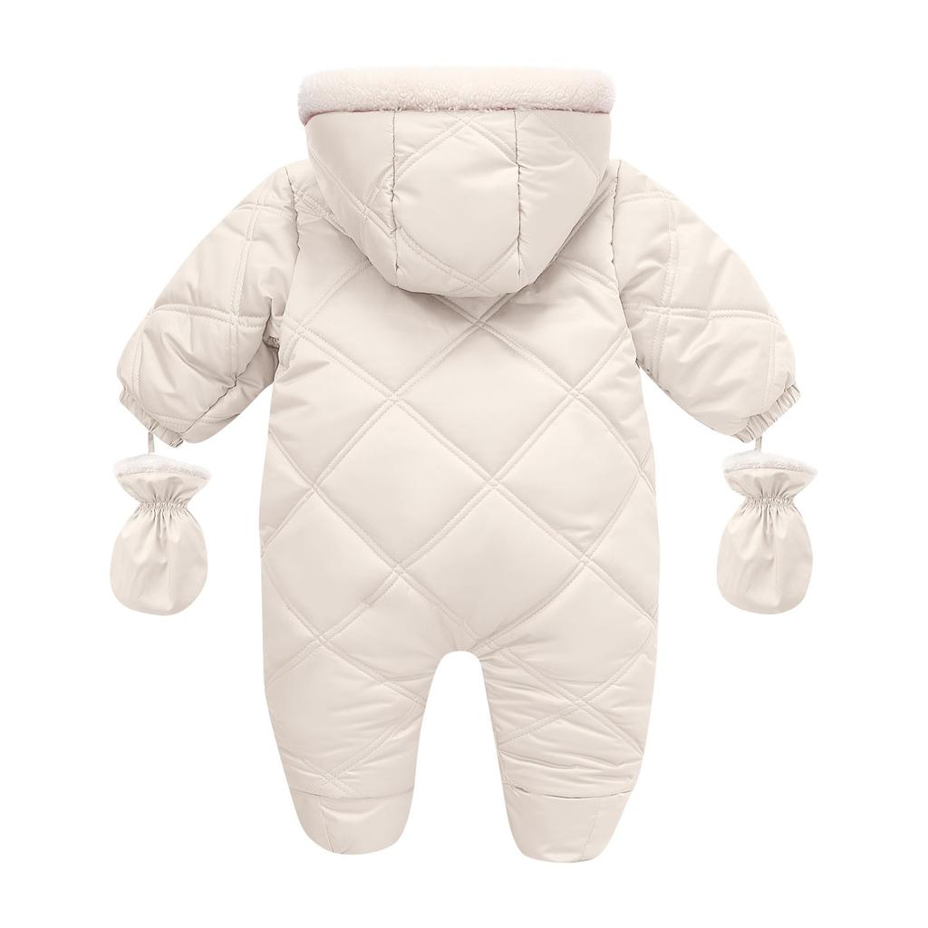 Newborn Baby Girl Jumpsuit Autumn and Winter Baby Romper With Gloves Warm Infant Snowsuit Thicken Cartoon Baby Ski Suit Coat