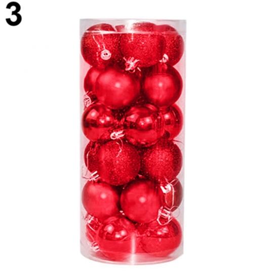 24Pcs Runde Weihnachten Baum Dekorationen Hängen Home Party Ornament Bälle Kugeln