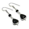 Natural Black Spinel Gemstone Handmade 925 Sterling Silver Earring 1.69" AE-11706