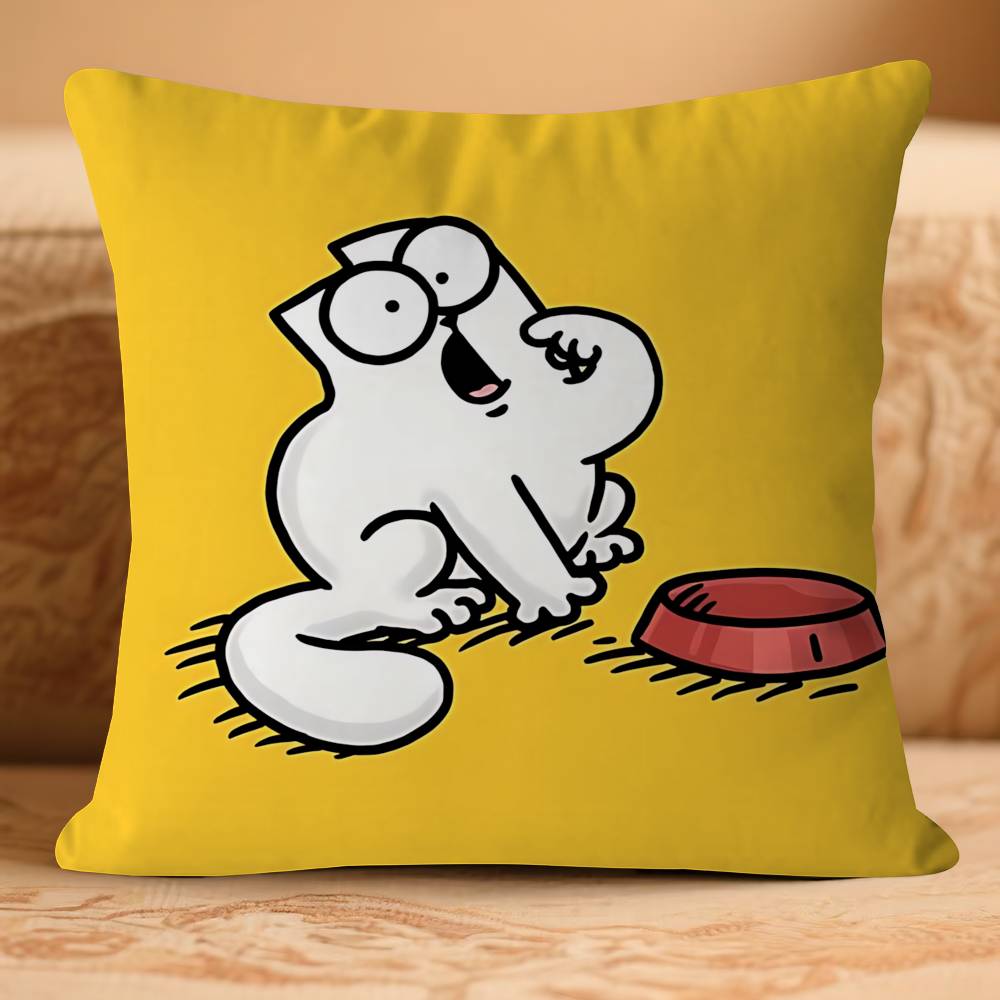 Cartoon-SIMONS CATS Pillow Case Removable Washable Cushion Cover – All-Season Soft Linen