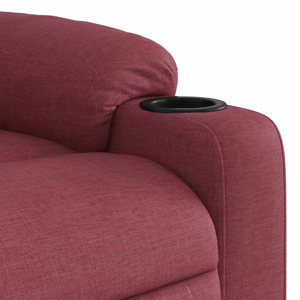 Electric Recliner Chair Burgundy Fabric