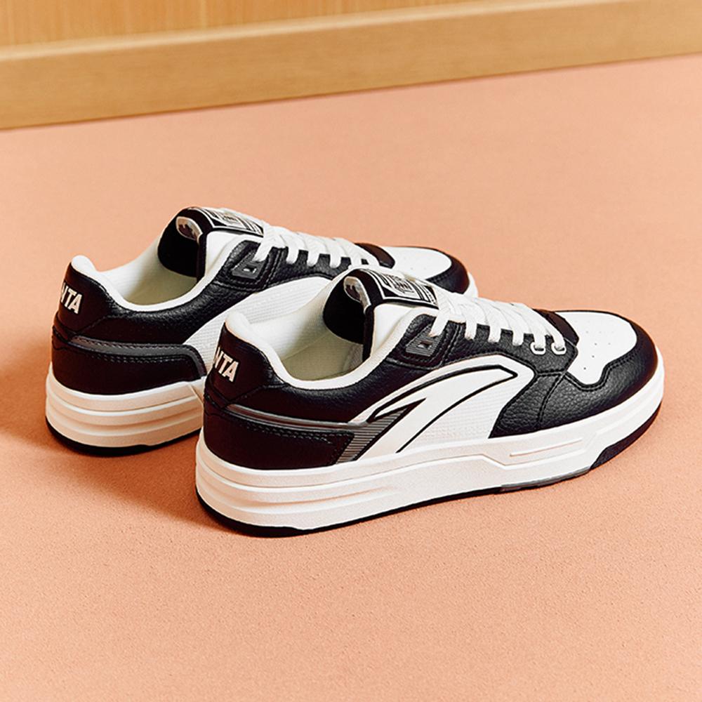 Anta Street Fun Lite Classic Color Block Trendy Non-Slip Wear-Resistant Low-Top Skate Shoes Women Skate Shoes Black White 122538051-7