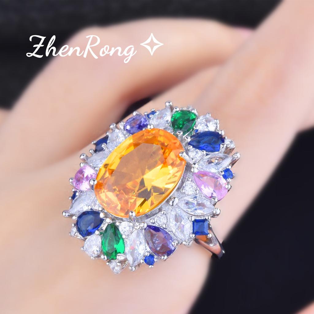 Foydjew New Secret Garden Series Simulation Color Tourmaline Jewelry Sets Pendant Necklaces Earrings Rings For Women Banquet Set
