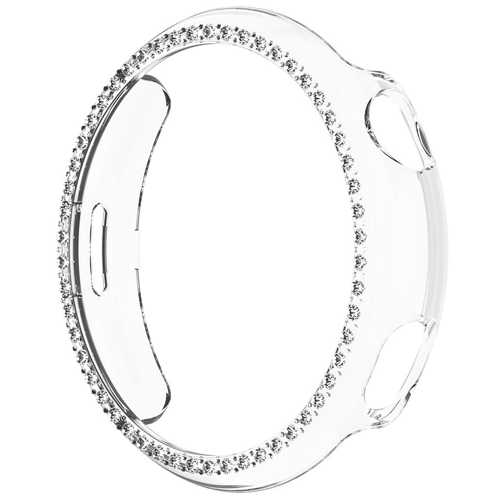 For vivo Watch 5 Clear Watch Case Rhinestone Decorative Hollow Design PC Watch Cover