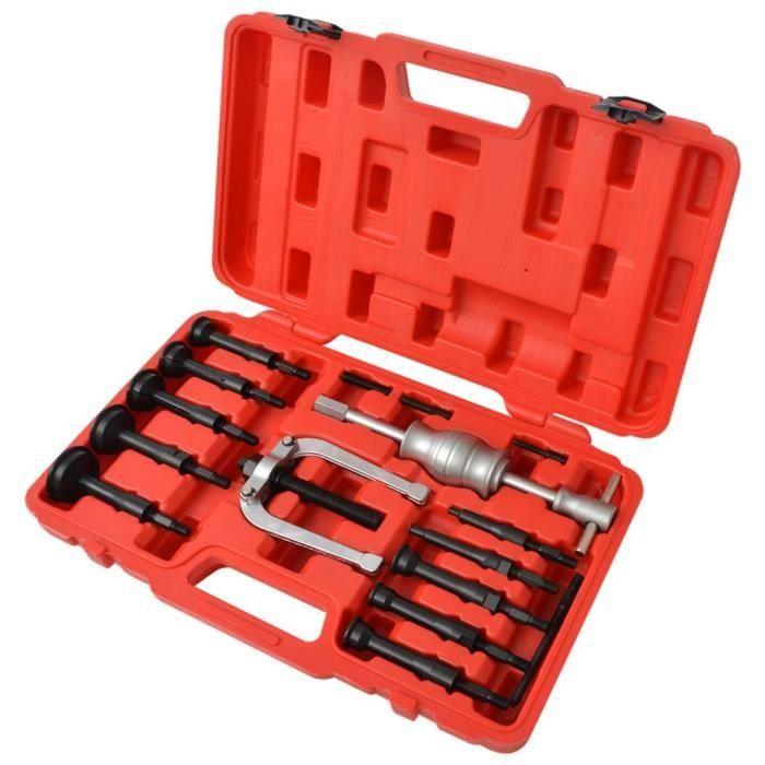Kit d'extracteurs de roulements - vidaXL - 16 pièces - Rouge - Matériaux de haute qualité - Durable