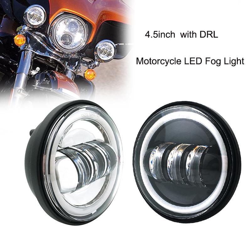 2pcs 30W 4.5 Inch Motorcycle Led Fog Light 6000K DRL Led Headlamp for Harley Moto Motorbike Working Lighting Bulb for Car ATV .