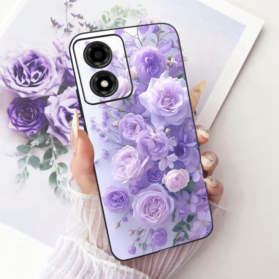 Cute Printing Phone Case For Motorola Moto E14 Soft Black Silicone TPU Cases For Moto E14 Covers Bumpers