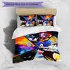 Sonic the Hedgehog Pattern Printed 3PCS Bedding Set, Soft Skin-Friendly Washable Duvet Cover & Pillowcases Set