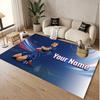 Custom Rug Kylian Mbappe Pattern Print Name Text Soft Non‑Slip Floor Carpet for Home Indoor Decoration