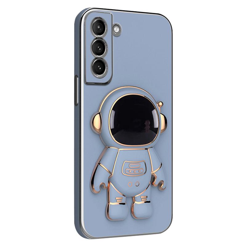 For Samsung Galaxy S23 Astronaut Phone Case Electroplating TPU Shockproof Cover