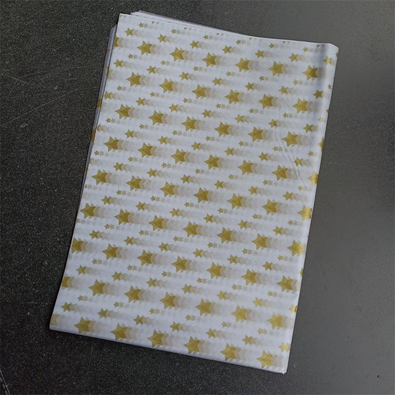 20pcs 50*35cm Tissue Paper Golden Star Polka Dot Wave Print DIY Craft Flowers Gifts Packing Paper Wedding Party Decorative Paper
