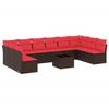 VidaXL Garden Lounge Set with Cushions 11 Pcs, Sofas with Adjustable Feet, Outdoor Furniture Set Patio Terrace 3218104