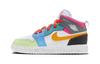 Air Jordan 1 Mid Alt SE Odporne na ścieranie Oddychające Wysokie Dziecięce Buty do Koszykówki Niebiesko-Pomarańczowe FJ3462-100