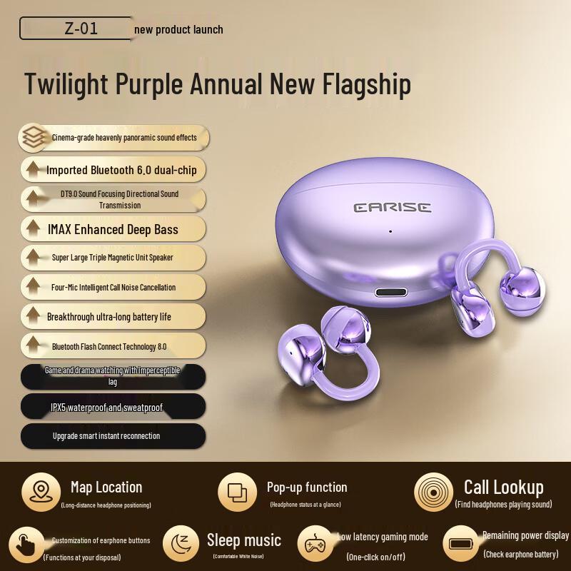 EARISE Pearls1 Open-Fit Bone Conduction True Wireless Earbuds