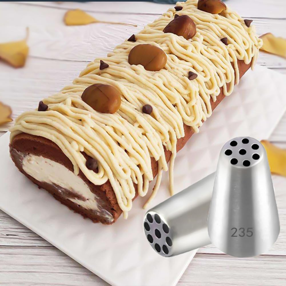 4 PACK Grass Icing Nozzles Set, Grass Cream Icing Piping Nozzles Tips Set, Stainless Steel Pastry Tools for Cake Cookies Decorating, DIY Baking Tools