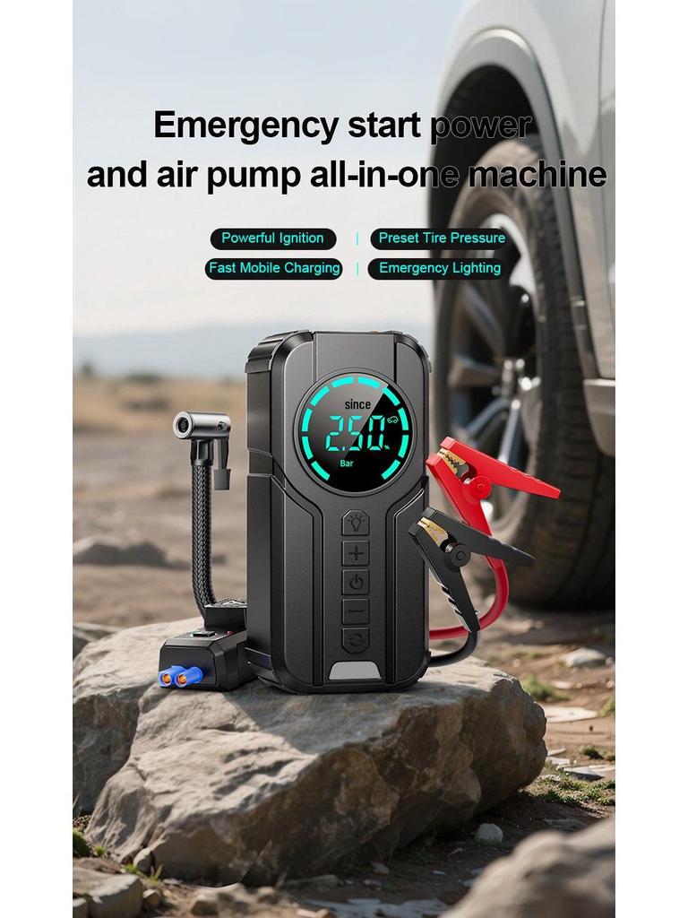 Multi-Function Portable Car Jump Starter & Inflator Power Bank