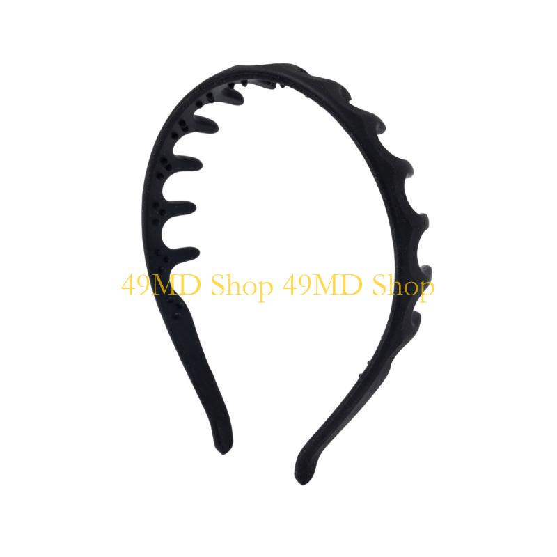 49MD Silicone Hairband For Kids Adult Soft Stretchy Design Strong Hold Styling Hairband For School Office Sport Activity чёрный