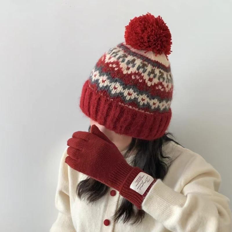 Căciulă Nouă pentru Femei Croșetată Lâna Slouchy cu Pompon Manual Groasă Rezistentă la Vânt Căciulă de Iarnă Schi Caldă Șapcă Skull