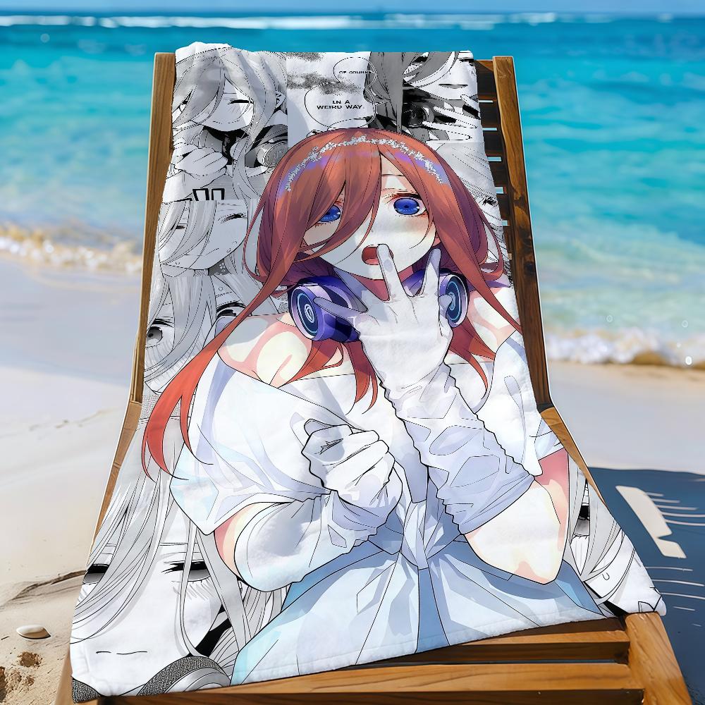 Anime Miku Nakano Handtuch Strand Dusche Bad Reise Leicht Hautfreundlich für Pool Camping Kreuzfahrt Sommer