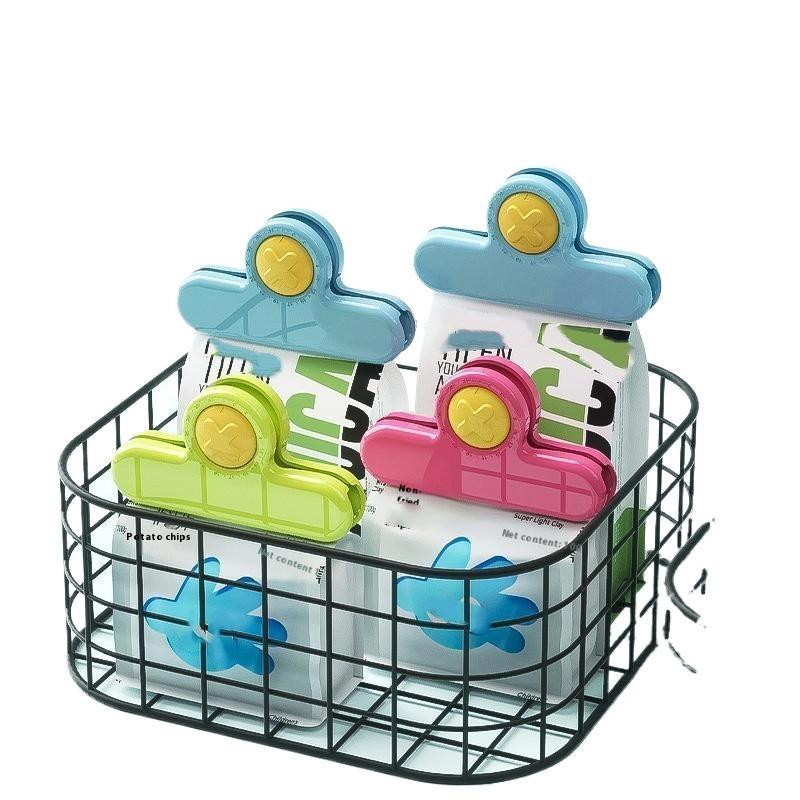 Creative Magnetic Timing Bag Sealing Clip Dopamine Moisture-proof Snack Chip Clamp With Date Circle Food Fresh-keeping Sealer