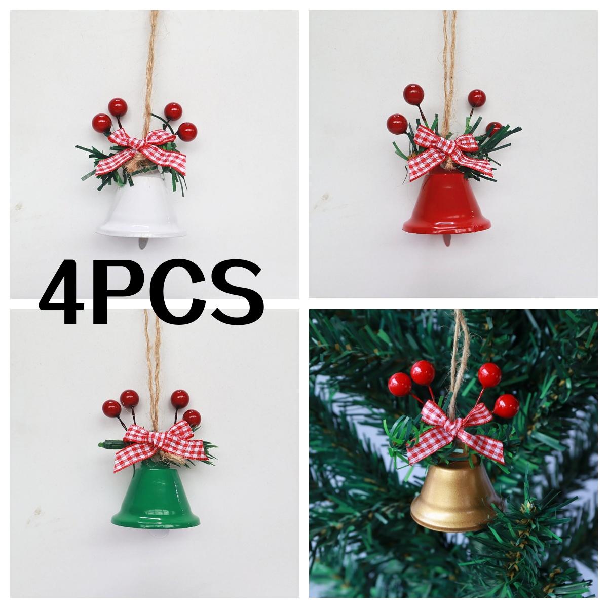 

4Pcs Random Color Christmas Decorations Christmas Tree Ornaments Five-Star Snowflake Bells Twine Berry Accessories Christmas Bells Christmas Holiday Other
