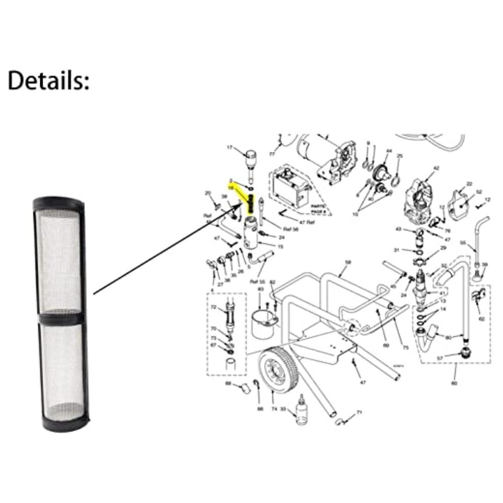 5pcs Airless Sprayer Filters Stainless Steel 60 Mesh Replacement Filter Pump Manifold Strainer For Airless Paint Sprayers