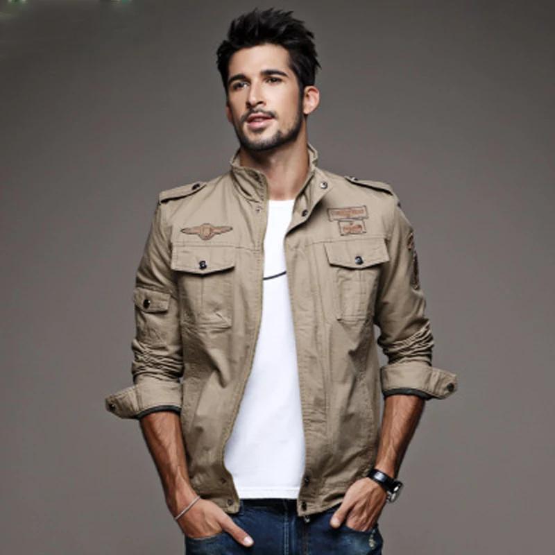 Men Casual Cargo Jackets Men Bomber Jacket Windbreaker Jacket Coat Men Spring Autumn Outwear Slim Retro Jacket Mens