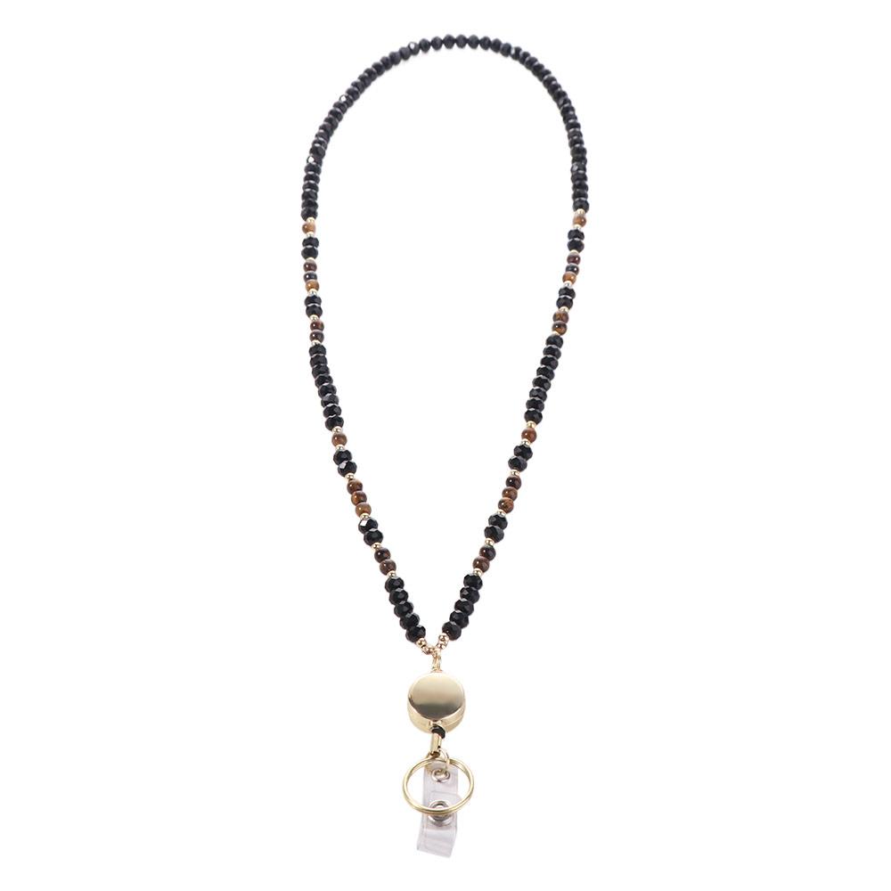 Fashion Women's Lanyard Necklace Natural Key Lanyard Badge Card Holder  Card Protector