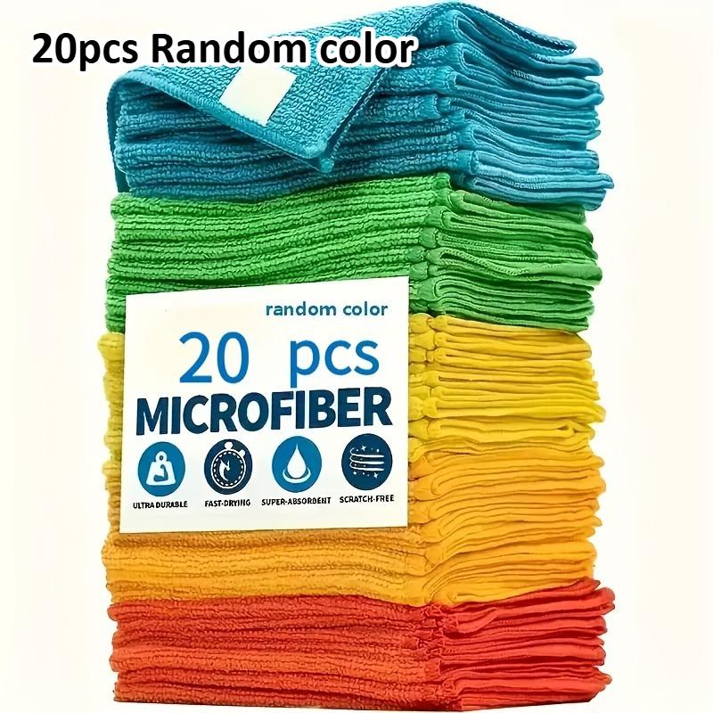 

20pcs Polyester Fiber Cleaning Cloths, High Absorbency Multi-purpose Dish Towels for Kitchen, Car, Home - Durable & No Shedding