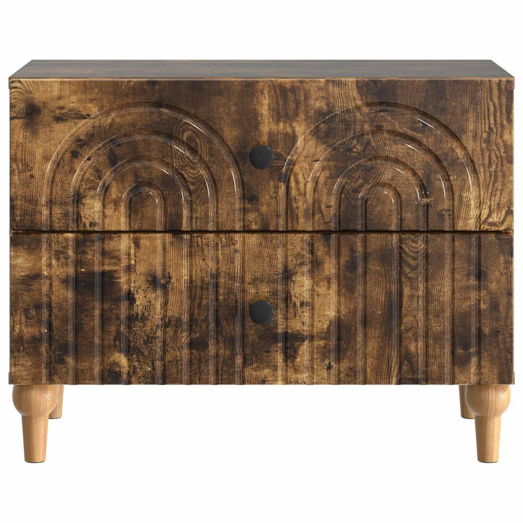 Nightstand Smoked Oak 62 x 34.5 x 48 cm Engineered Wood
