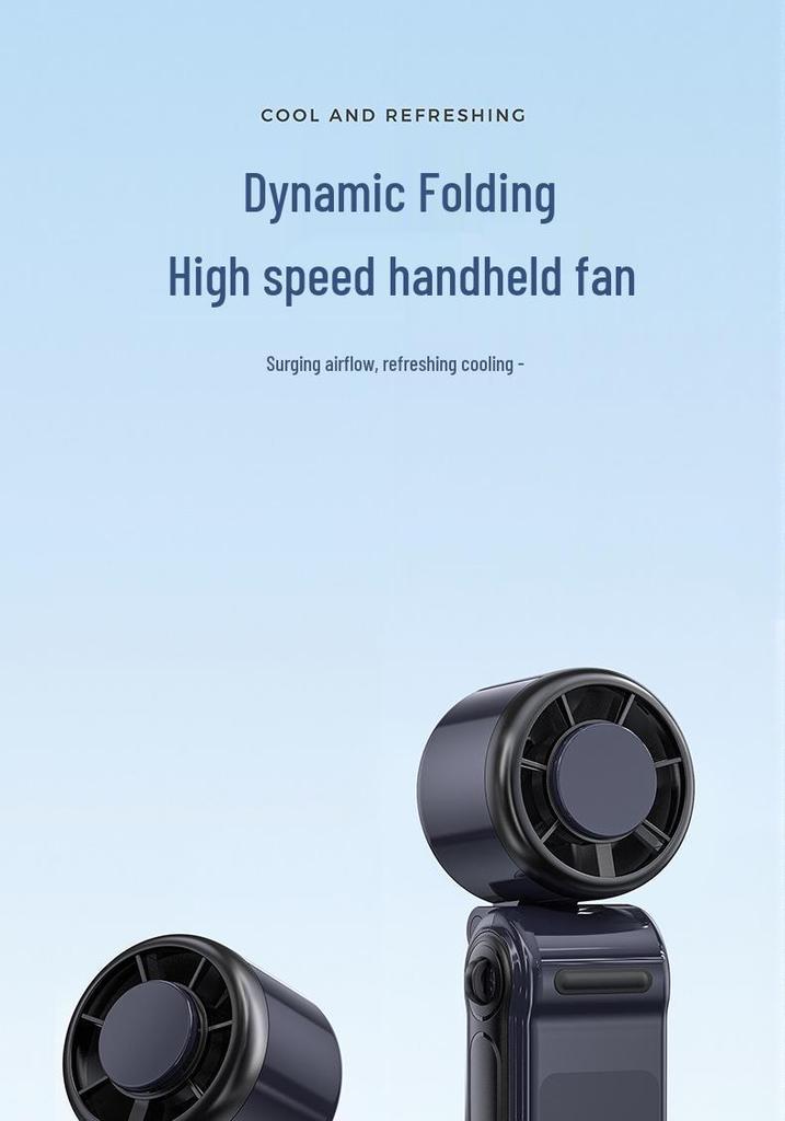 Portable USB Foldable Handheld Fan with Strong Wind and Neck Hanging Option