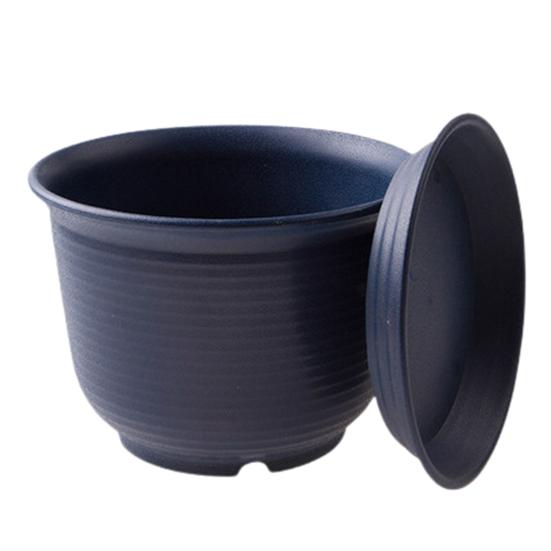 Nordic Style Succulent Plant Creative Balcony Round Plastic Flower Pot with Tray