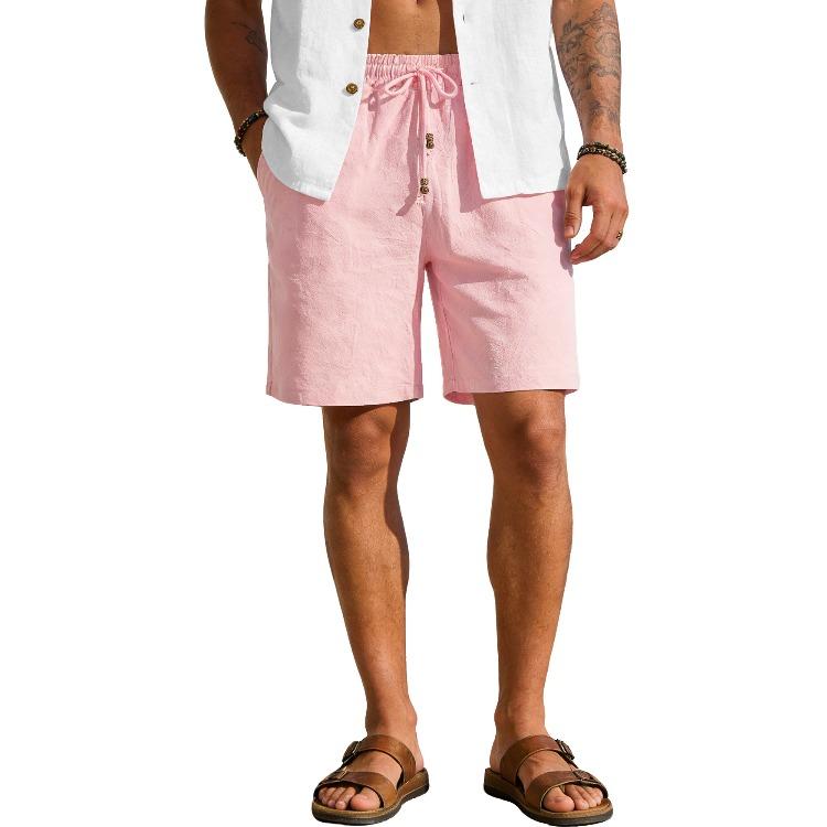Men s Cargo Pocket Shorts Elastic Waist Drawstring Multi Color Casual Shorts S
