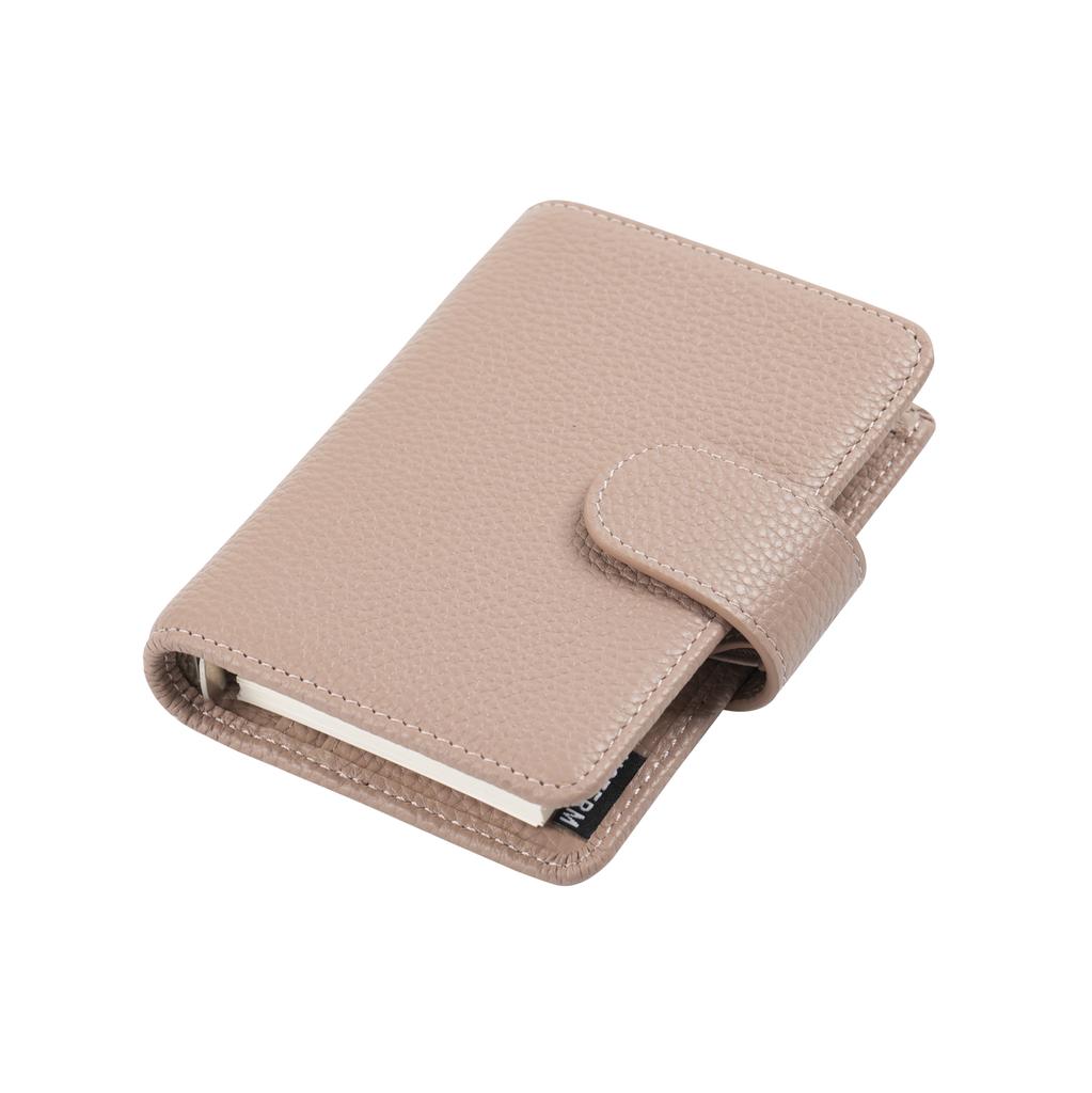 Moterm Regular A8 / M5 Größe Ringe Planer Gekörntes Rindsleder 5-Loch Mini-Notizbuch mit 15 MM Ringen Organizer Reise-Tagebuch