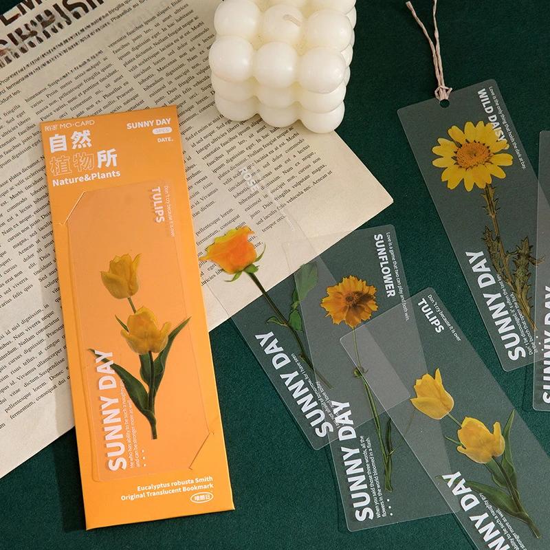 Flower Leaves Series Bookmarks for Books PVC Book Mark Page Marker Kids Kawaii Stationery Student School Supplies
