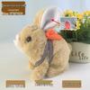 Plush Interactive White Rabbit Toy - Walking, Talking, Ear-Wiggling, Mouth-Moving Long-Haired Pet Simulation.
