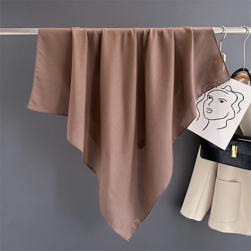 Cotton Bandana Women Hijab Scarfs Solid Colors Fashion Shalws Wraps Neck Scarves Female Kerchief 90cm Square Head Scarf Ladies