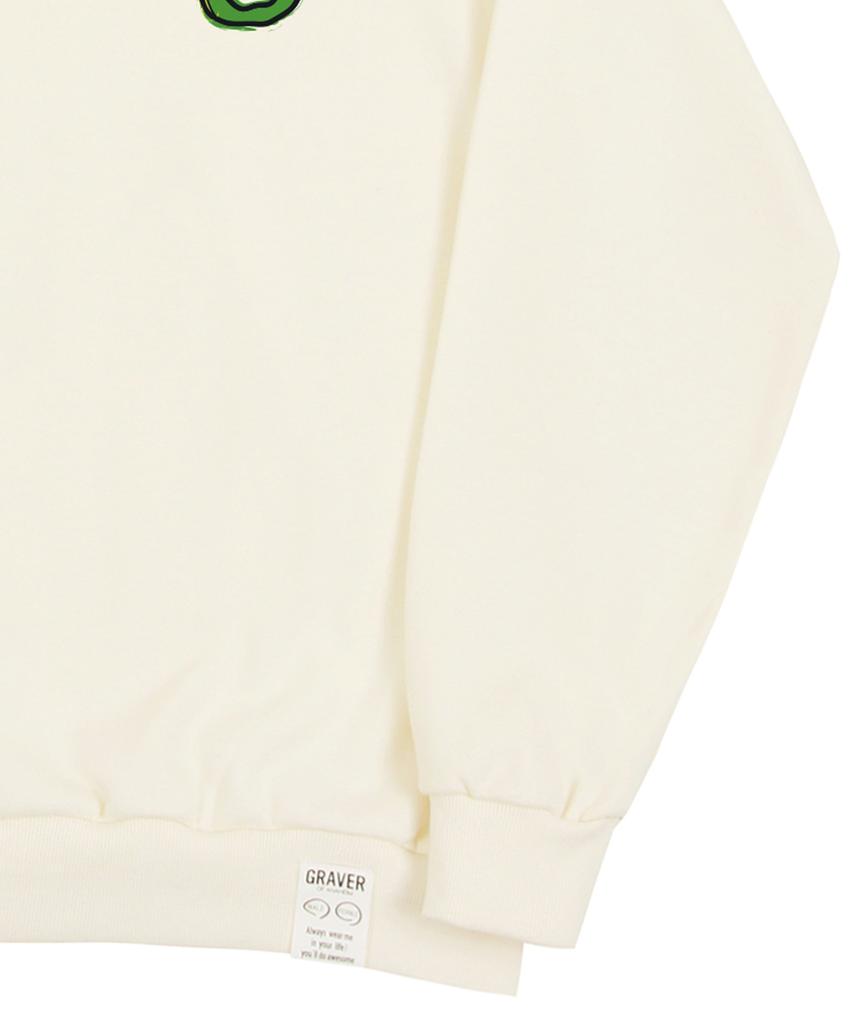 GRAVER [Unisex] Good Snake Sweatshirt_Cream