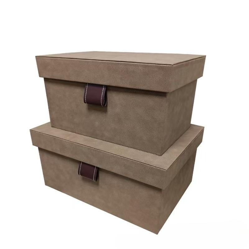 Leather Storage Box Clothes Organizer Boxes Large Accessory Organization Case Luxury Bedroom Closet Organizing Cases Furniture