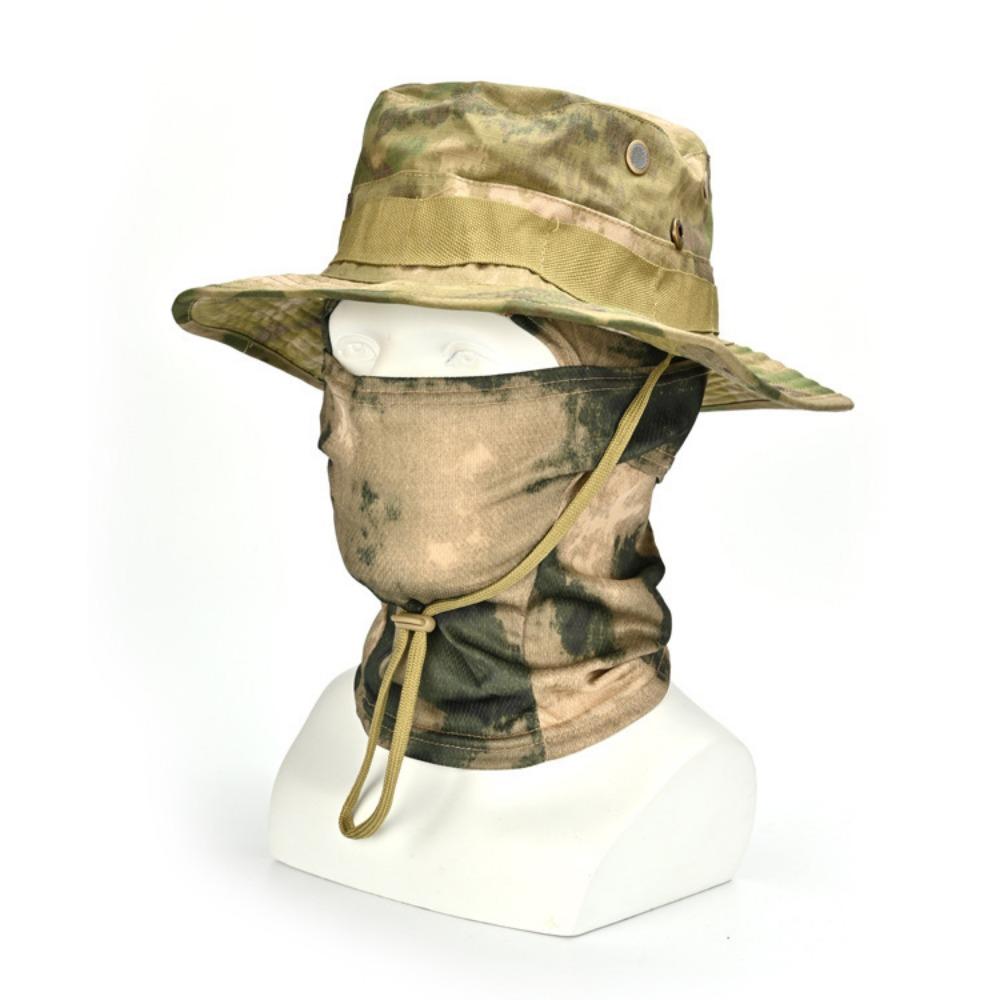 Outdoor Camouflage Mountaineering Hat Cycling Sunscreen Hat Full Face Sunscreen Mask Men's Sunscreen Hat Fisherman's Hat