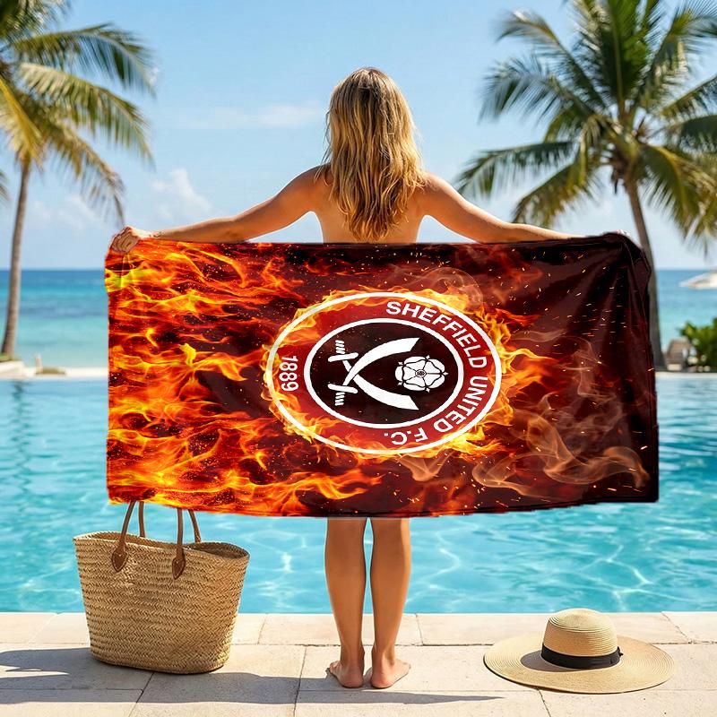 Asciugamano da Spiaggia Sheffield United Football Morbido Microfibra Asciugamano Estivo Asciugatura Rapida Assorbente per Spiaggia Piscina Viaggio
