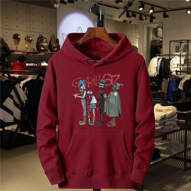 

Gorillaz Punk Rock Men s and Women s Cartoon Sweater Hoodie Retro Fashion Clothing Casual Music Men s Clothing New Style 3XL