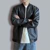 Autumn and Winter New Men's Leather Jacket Fashion Stand-up Collar Embroidery PU Korean Version Slim Youth Leather Jacket Men's Coat Trend