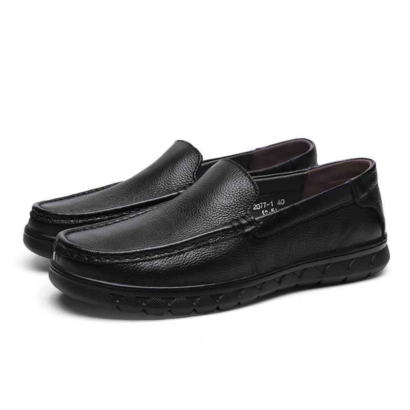Men s Large Size Cowhide Leather Slip-On Casual Driving Shoes 40