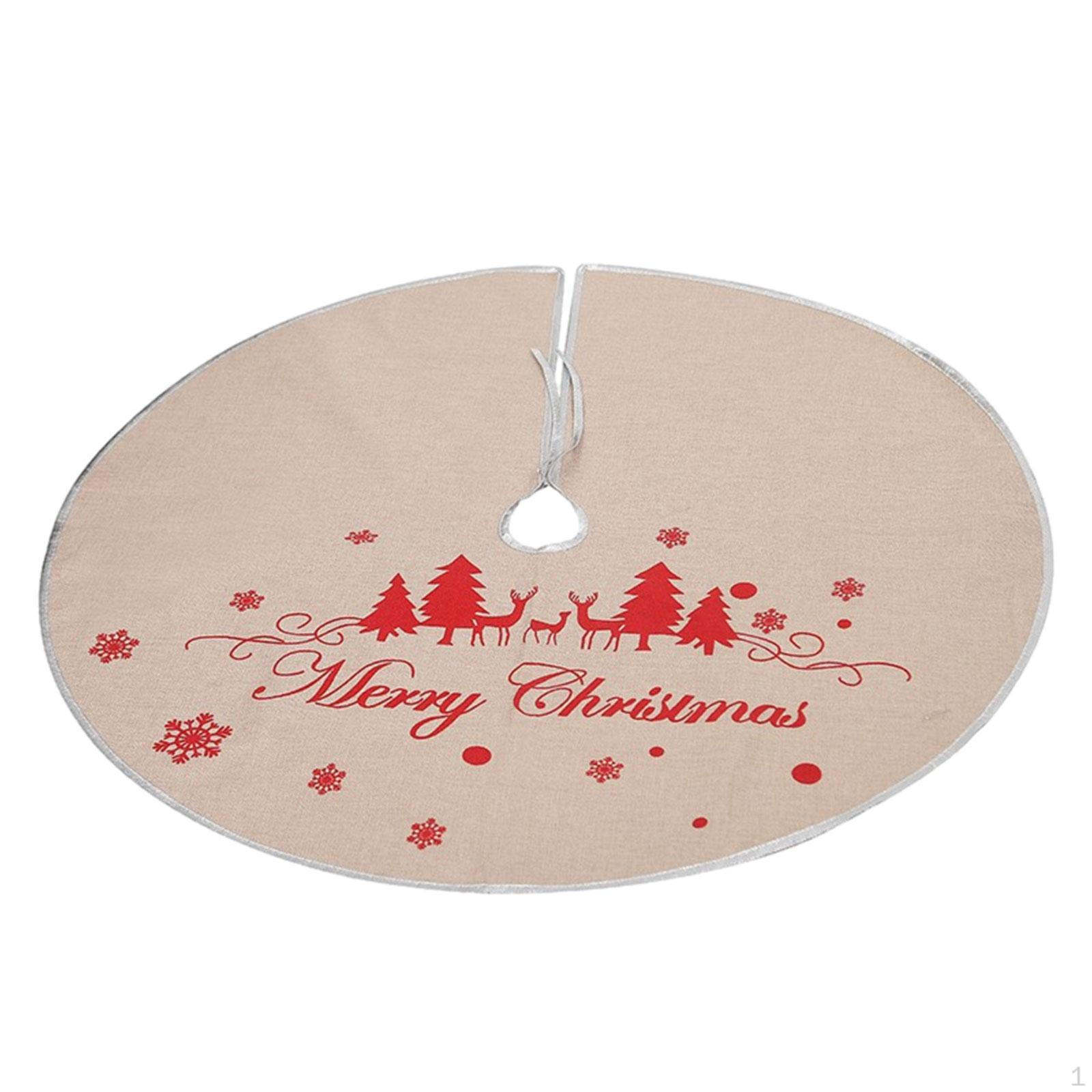 

Christmas Skirt Base Cover Printed 38.6 Inch Ornament for Festive бежевий