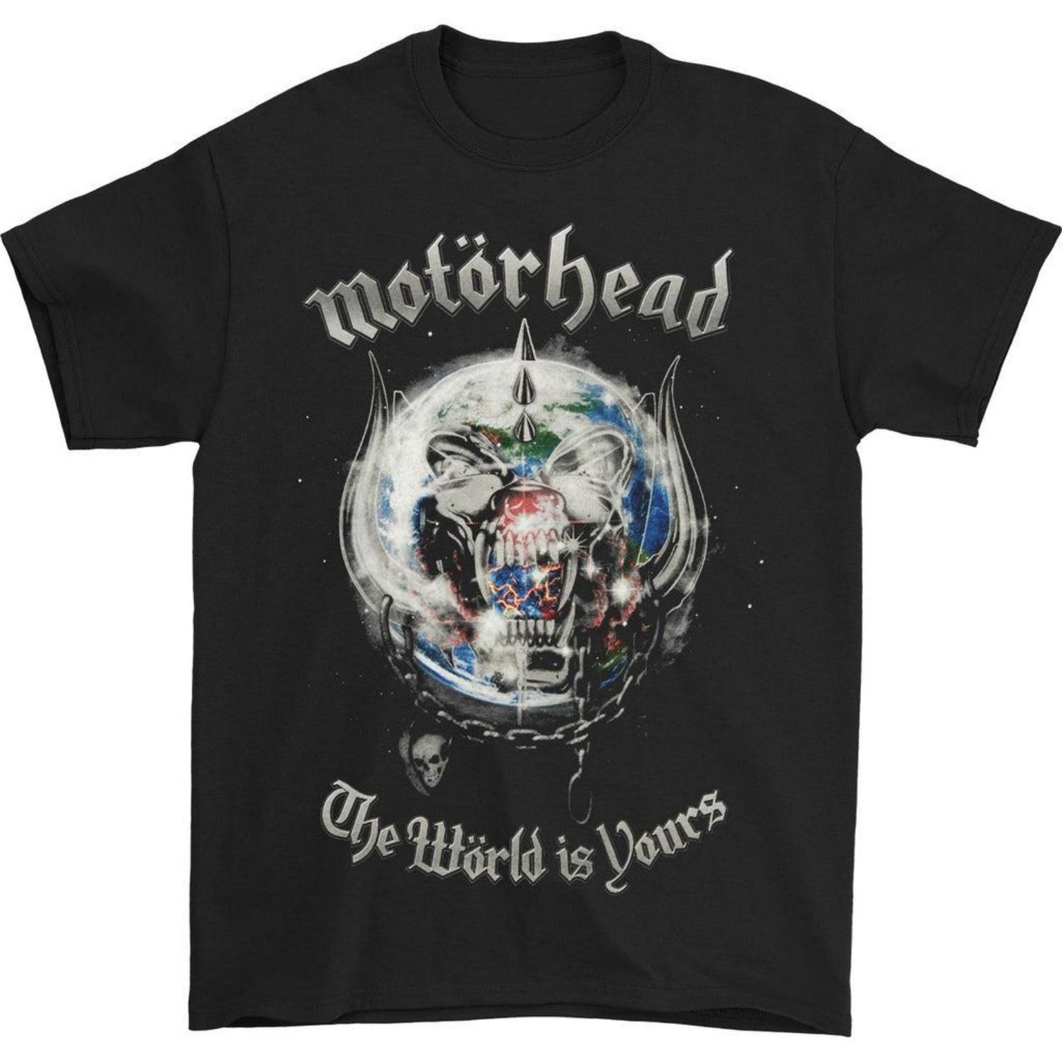 

Motorhead Мир — это ваш Альбом Группа Графический Принт Лето, Осень, Зима Мужская и Женская Футболка с коротким рукавом Повседневная S чёрный