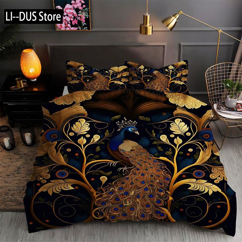 

Peacock Comforter Cover Bedding Set For Kids Adults Girls Animals Duvet Cover 1 Duvet Cover With 2 Pillowcases King Queen Size EU Single(135*200cm)3pcs