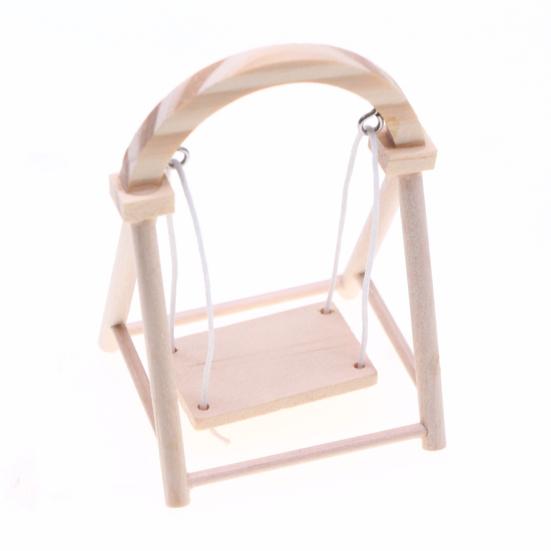 

45669 Миниатюрное кресло-качели Реалистичные мини-качели для патио Аксессуары для кукол Мини-мебель Качели цвет старого дерева