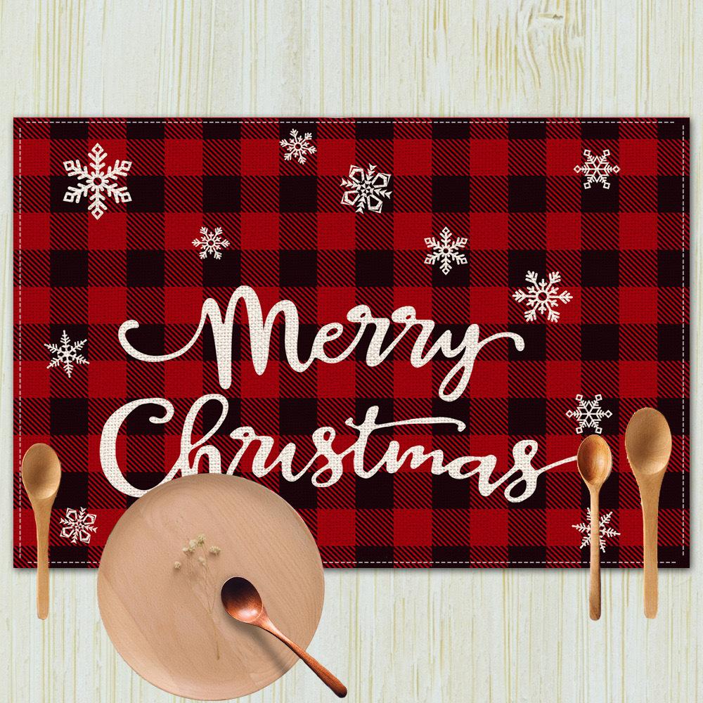 Christmas Table Mats Holiday Dining Placemats for Xmas Table Decor Snowflake Table Runner Waterproof Festive Accessories